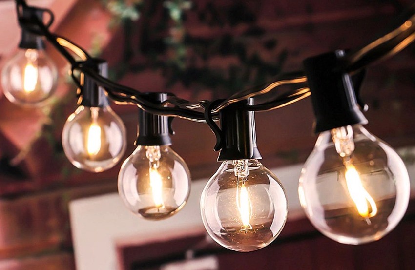 Outdoor solar fairy lights bright classic LED bulbs string garland